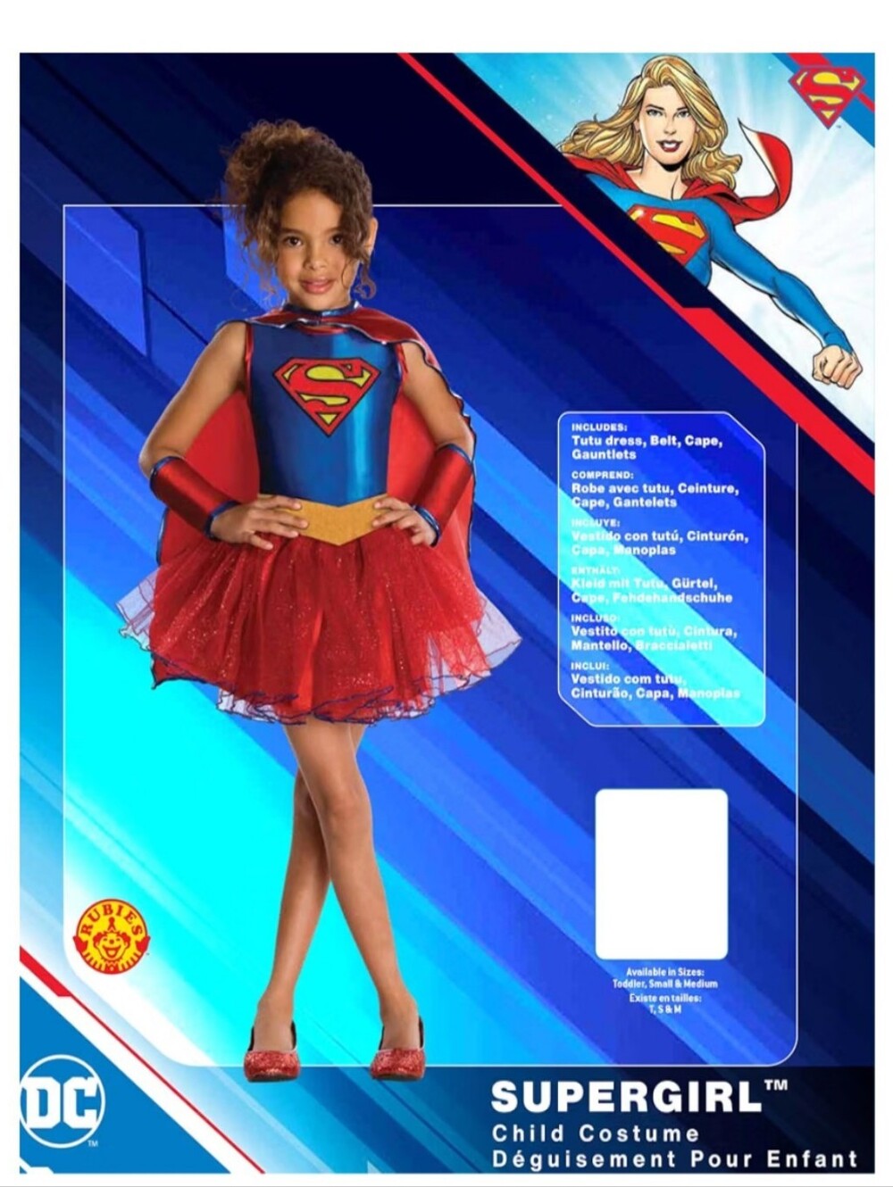 DC Comics Supergirl Toddler Costume Size 2T–4T – Rubie’s Tutu Dress Cape Belt Ga